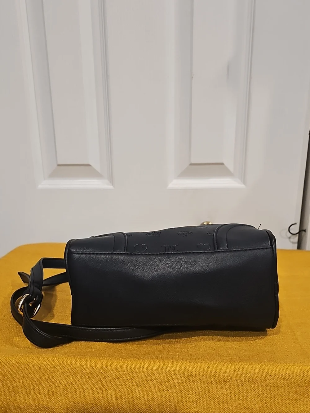 Juicy Couture Black Faux Leather Satchel Crossbody NWOT